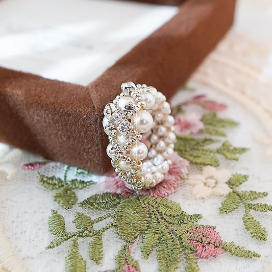 Handicraft "Celestial Kiss" Solid Beaded Ring