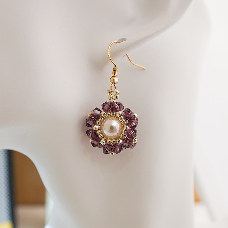 Handicraft "Violet Constellation" Pentagram Earrings Collection