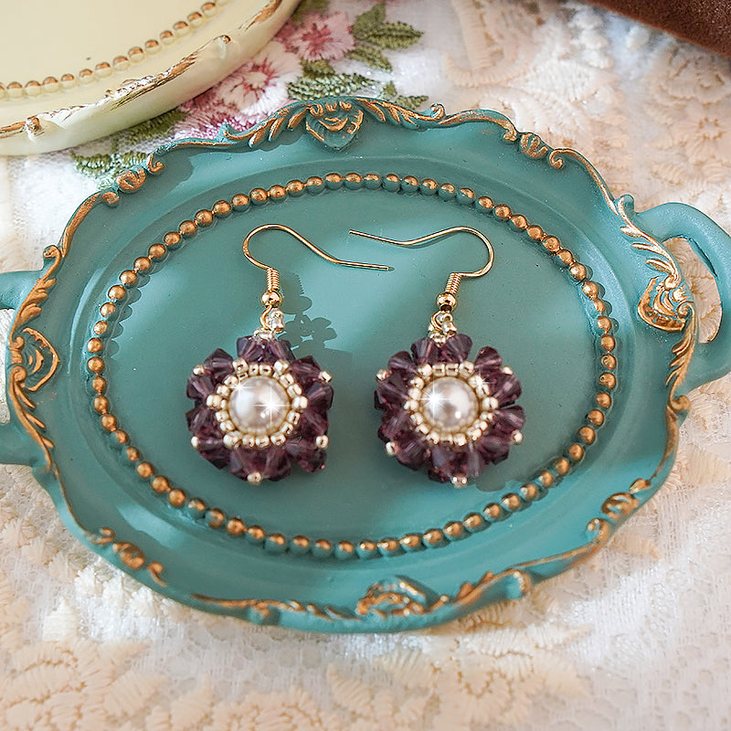Handicraft "Violet Constellation" Pentagram Earrings Collection